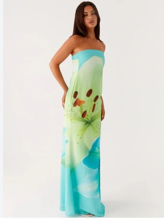 Peppermayo Darcy Maxi Dress in Turquoise Floral US 4 - Picture 2 of 10